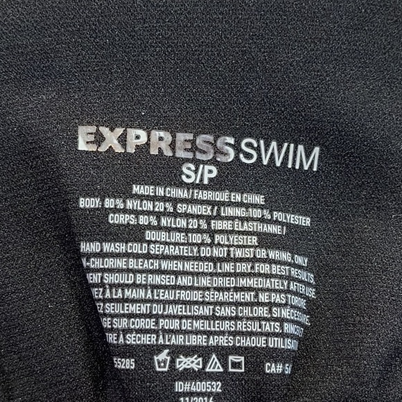 Express Bikini Top Swim Black Print Triangle Swimsuit S Small New - Picture 5 of 5